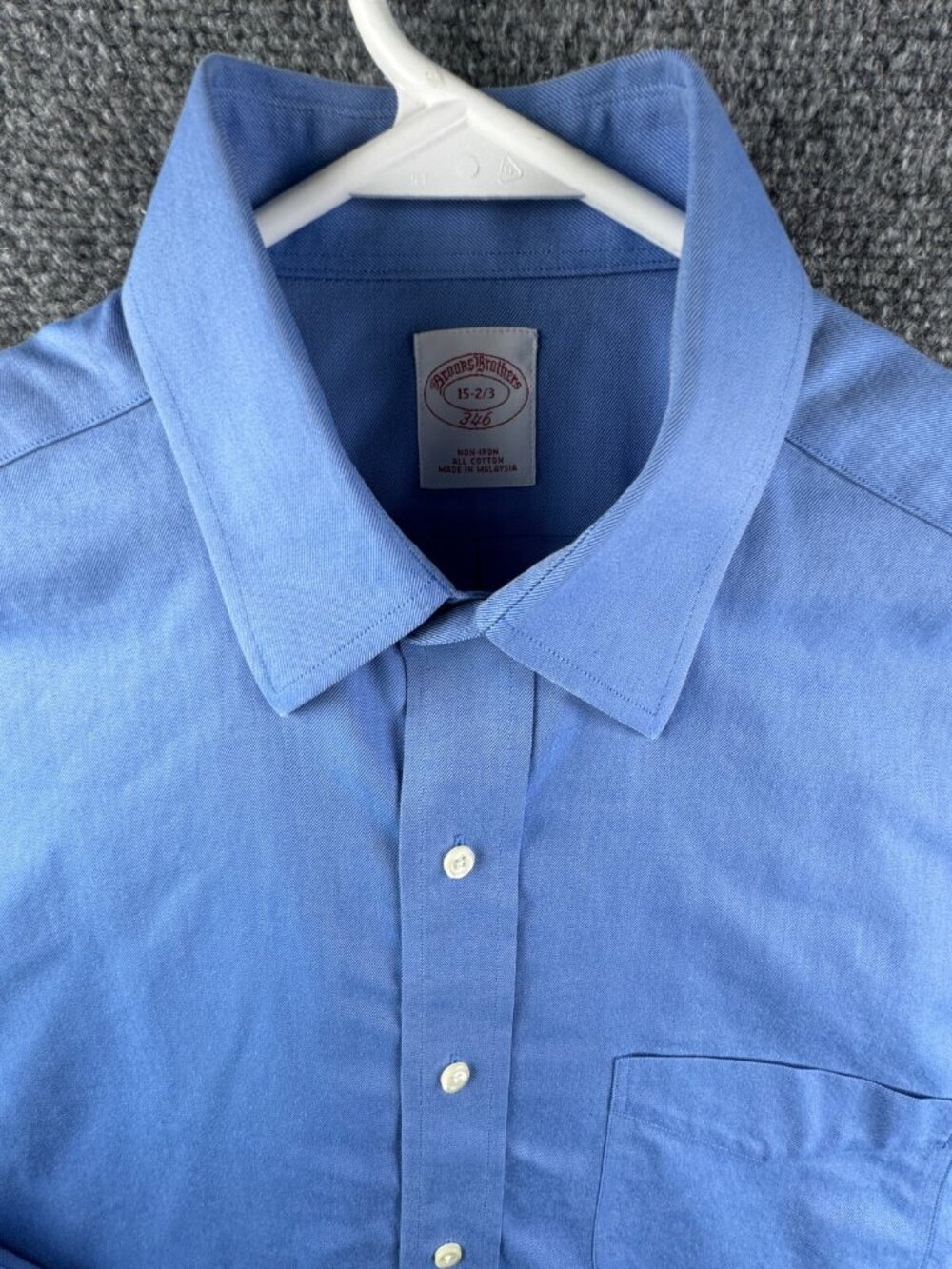 Brooks Brothers All Cotton Long Sleeve Button Up Shirt Blue 15 32/33 Non Iron